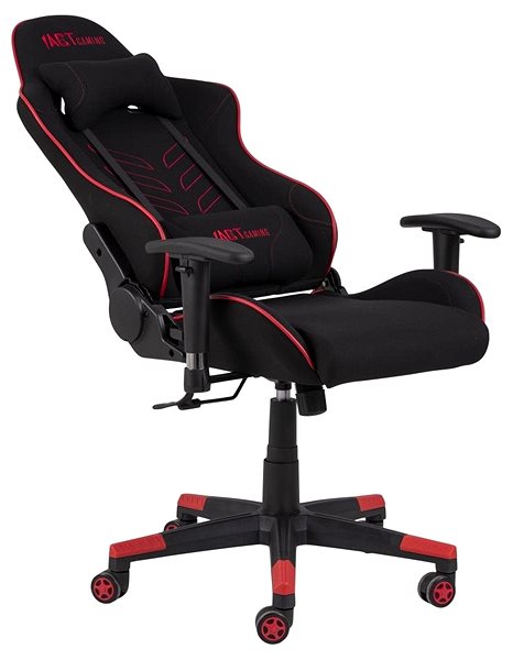 Gaming-Stuhl DESIGN SCANDINAVIA Alpha, Stoff, schwarz/rot Seitlicher Anblick