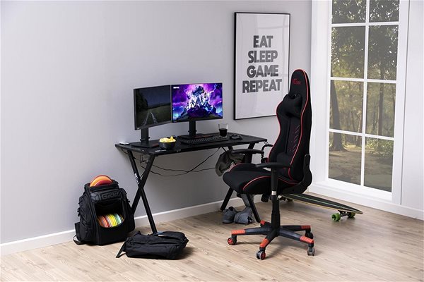 Gaming-Stuhl DESIGN SCANDINAVIA Alpha, Stoff, schwarz/rot Lifestyle