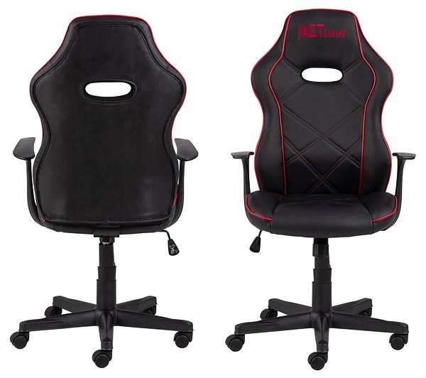 Gaming-Stuhl DESIGN SCANDINAVIA Canyon II, Kunstleder, schwarz/rot Seitlicher Anblick