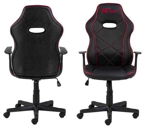 Gaming-Stuhl DESIGN SCANDINAVIA Vayne, Kunstleder, schwarz/rot Seitlicher Anblick