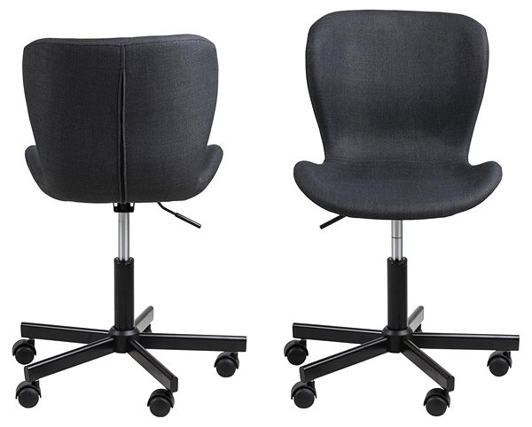 Bürostuhl DESIGN SCANDINAVIA Batilda A1, Stoff, anthrazit Screen