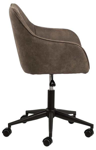 Kancelářská židle DESIGN SCANDINAVIA Brenda, tkanina, světle hnědá Boční pohled
