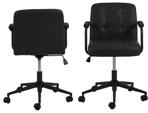 Kancelárska stolička DESIGN SCANDINAVIA Cosmo, syntetická koža, čierna Screen