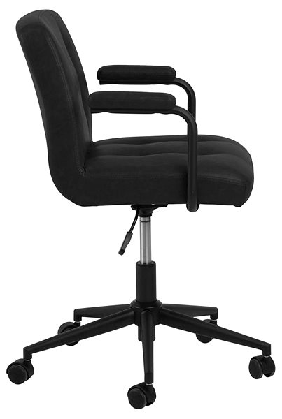 Kancelárska stolička DESIGN SCANDINAVIA Cosmo, syntetická koža, čierna Bočný pohľad