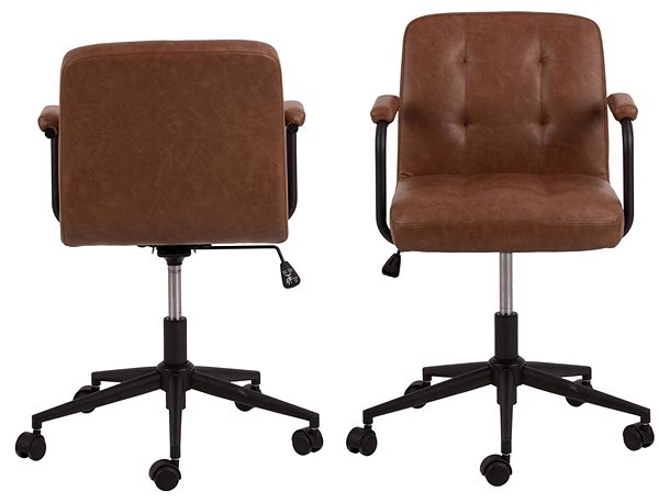 Kancelárska stolička DESIGN SCANDINAVIA Cosmo, syntetická koža, hnedá Screen