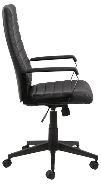 Kancelárska stolička DESIGN SCANDINAVIA Charles, syntetická koža, čierna Bočný pohľad