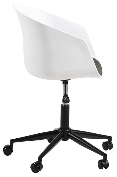 Irodaszék DESIGN SCANDINAVIA Moon, szövet, fehér Oldalnézet