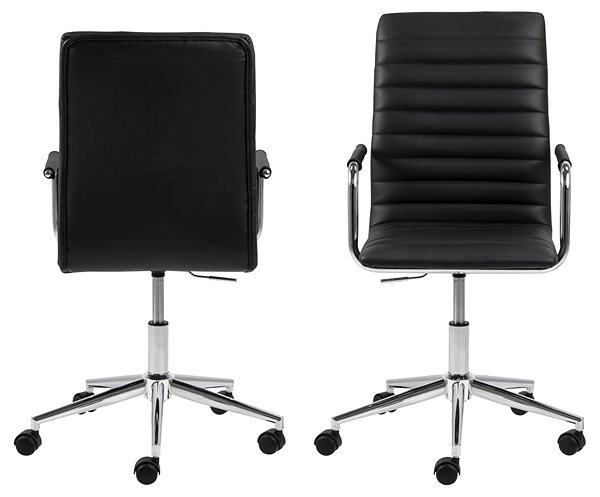 Kancelárska stolička DESIGN SCANDINAVIA Winslow, koža, čierna Screen