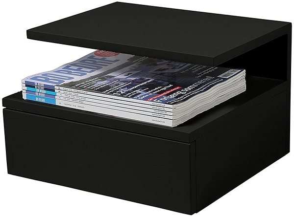 Éjjeliszekrény Ashlan Éjjeliszekrény, 35 cm, fekete ...