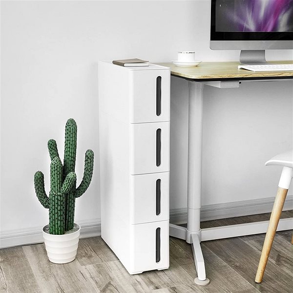Shelving Unit Mobile shelf Ariel, 84 cm, white Lifestyle