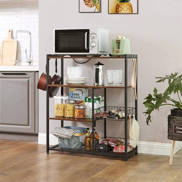 Shelving Unit Artenat Stella mobile shelf, 95 cm, brown / black ...