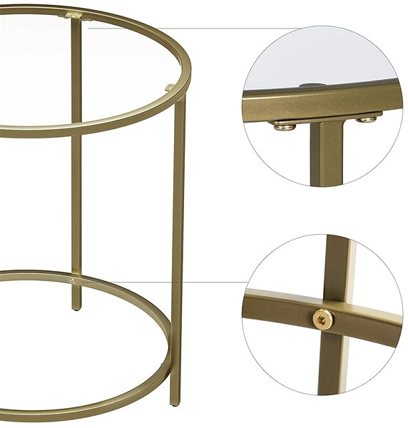 Odkladací stolík Odkladací stolík Einat, 55 cm, zlatý ...