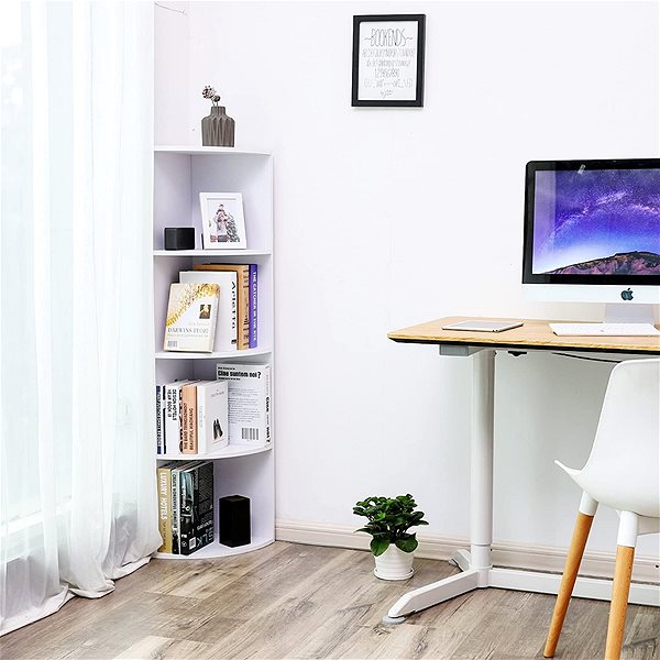 Shelving Unit Corner shelf Renty, 130 cm, white ...