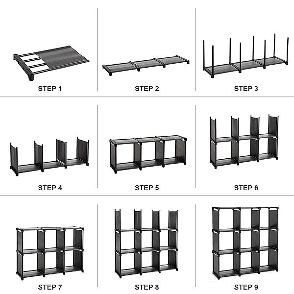 Shelf Songmics Multifunctional cabinet Bea 9 black ...