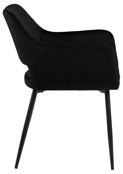 Jedálenská stolička Design Scandinavia Jedálenská stolička s podpierkami rúk Ranja (Súprava 2 ks), textil, čierna ...
