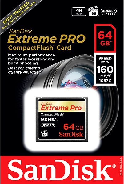 Pamäťová karta SanDisk Compact Flash 64 GB 1000× Extreme Pro ...