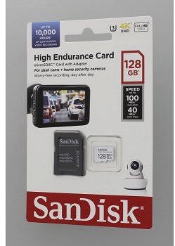 Paměťová karta SanDisk MicroSDXC 128GB High Endurance Video U3 V30 + SD adaptér ...