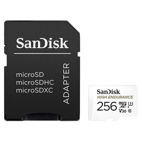 Pamäťová karta SanDisk microSDHC 256GB High Endurance Video U3 V30 + SD adaptér ...