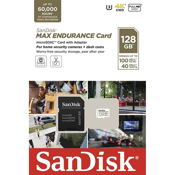 Memóriakártya SanDisk microSDXC 128GB Max Endurance + SD adapter ...
