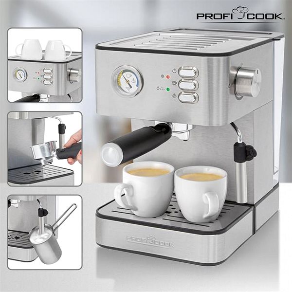 Pákový kávovar ProfiCook ES 1209 espresso 20barů ...