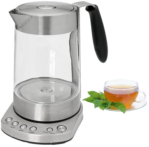 Electric Kettle ProfiCook WKS 1020 + tea maker glass ...