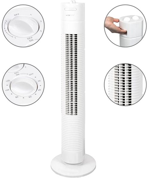 Fan Clatronic TVL 3770 standing fan white ...