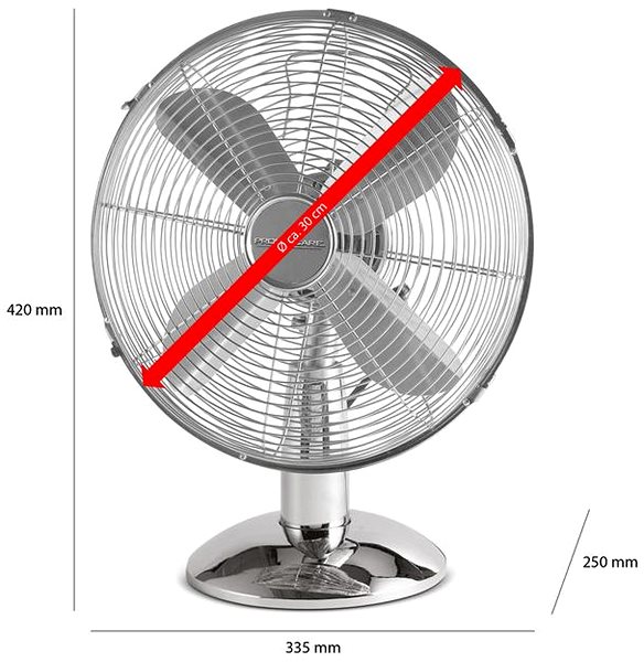 Fan ProfiCare VL 3063 stainless steel table fan ...