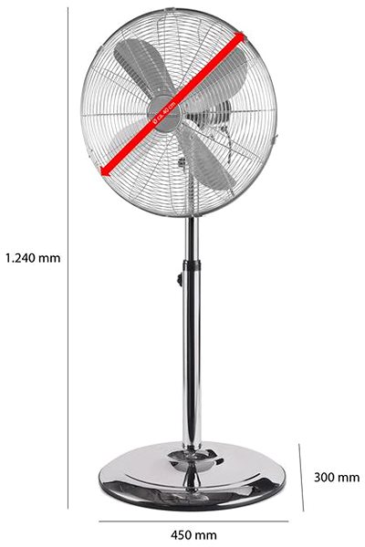 Fan ProfiCare VL 3064 stainless steel stand fan ...