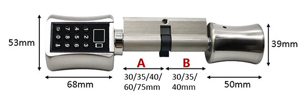 Cylinder X-SITE password/card insert/lock 30/30 C001A 60 ...