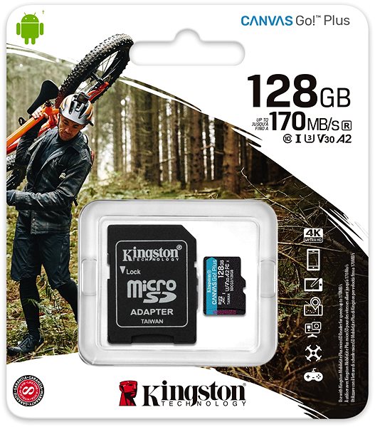 Memóriakártya Kingston Canvas Go! Plus microSDXC 128GB + SD adapter ...