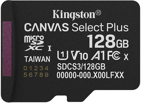 Memóriakártya Kingston MicroSDXC 128GB Canvas Select Plus Gen 3 + SD adapter ...