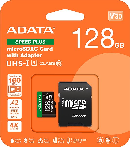 Speicherkarte ADATA MicroSDXC 128 GB Speed Plus + SD-Adapter ...