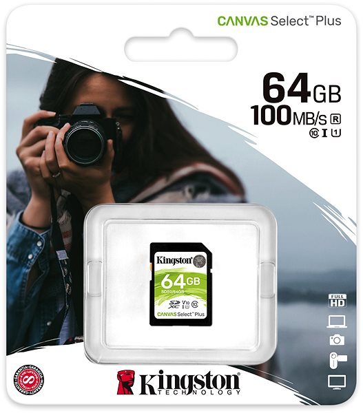 Memóriakártya Kingston Canvas Select Plus SDXC 64GB Class 10 UHS-I ...