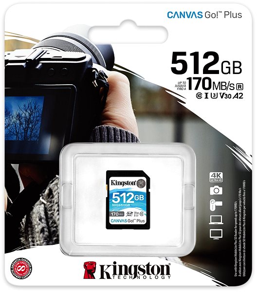 Memóriakártya Kingston Canvas Go! Plus SDXC 512GB + SD adapter ...