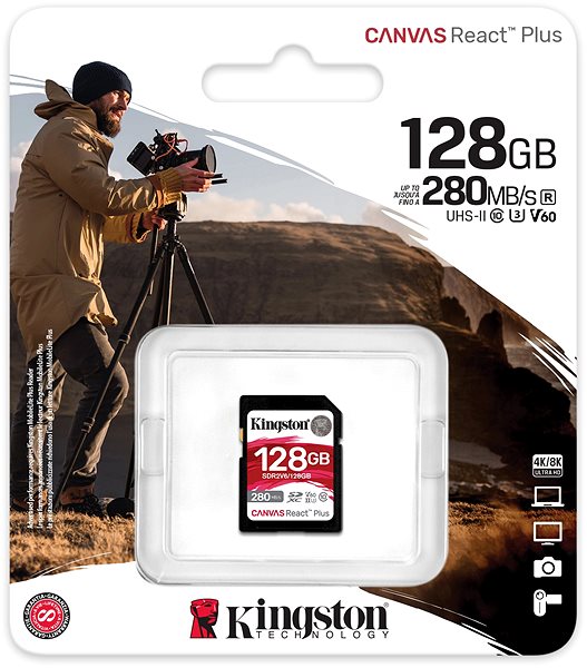 Memóriakártya Kingston SDXC 128GB Canvas React Plus V60 ...