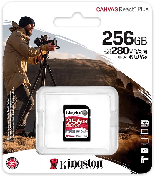 Paměťová karta Kingston SDXC 256GB Canvas React Plus V60 ...