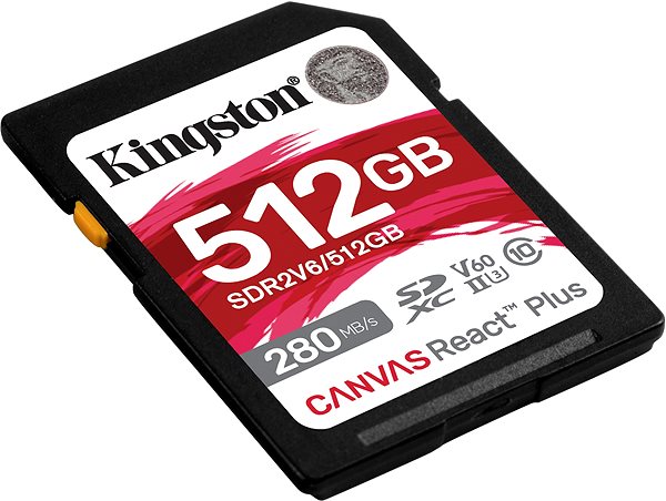 Pamäťová karta Kingston SDXC 512 GB Canvas React Plus V60 ...