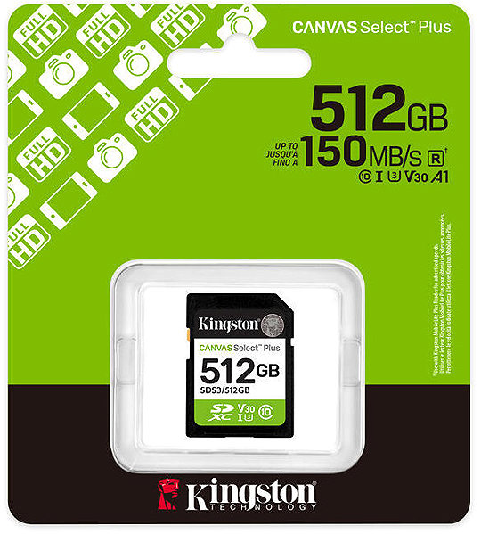 Memóriakártya Kingston SDXC 512GB Canvas Select Plus Gen 3 ...