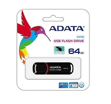Pendrive ADATA UV150 64 GB fekete Csomagolás/doboz