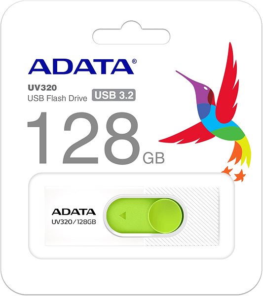 USB kľúč ADATA UV320 128 GB, bielo-zelená ...