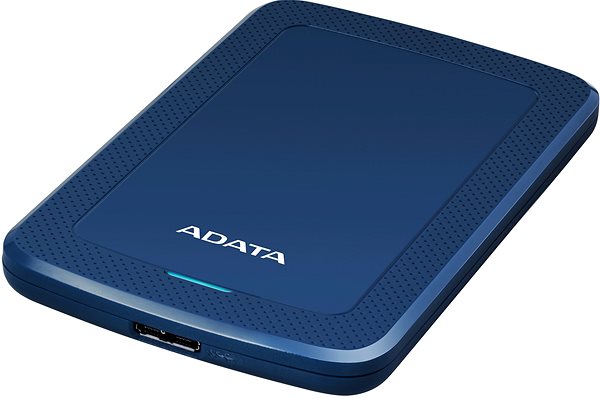 External Hard Drive ADATA HV300 external HDD 1TB 2.5'' USB 3.1, blue Lateral view
