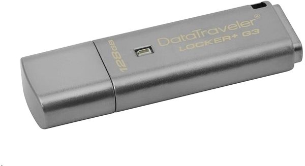USB Stick Kingston DataTraveler Locker+ G3 128 GB Seitlicher Anblick