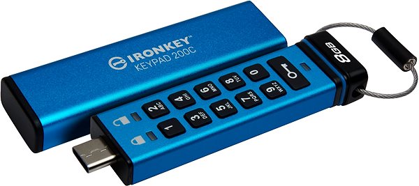 USB kľúč Kingston IronKey Keypad 200 8 GB USB-C ...