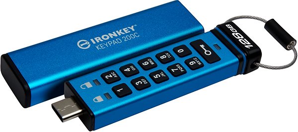 USB kľúč Kingston IronKey Keypad 200 128 GB USB-C ...