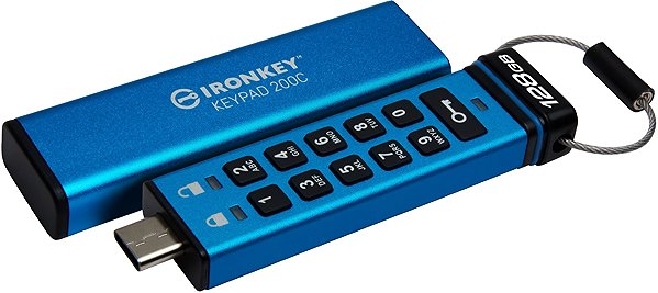 Flash Drive Kingston IronKey Keypad 200 128GB USB-C ...