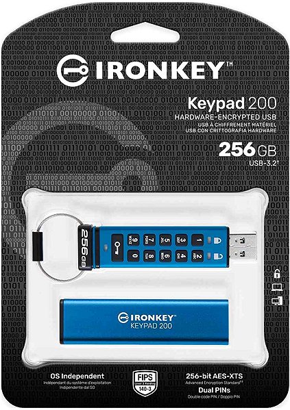 Flash Drive Kingston IronKey Keypad 200 256GB USB-A ...
