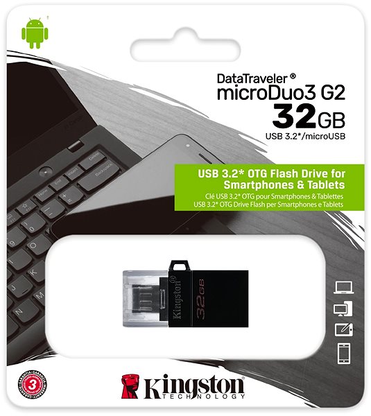 USB kľúč Kingston DataTraveler MicroDuo3 G2 32 GB Obal/škatuľka