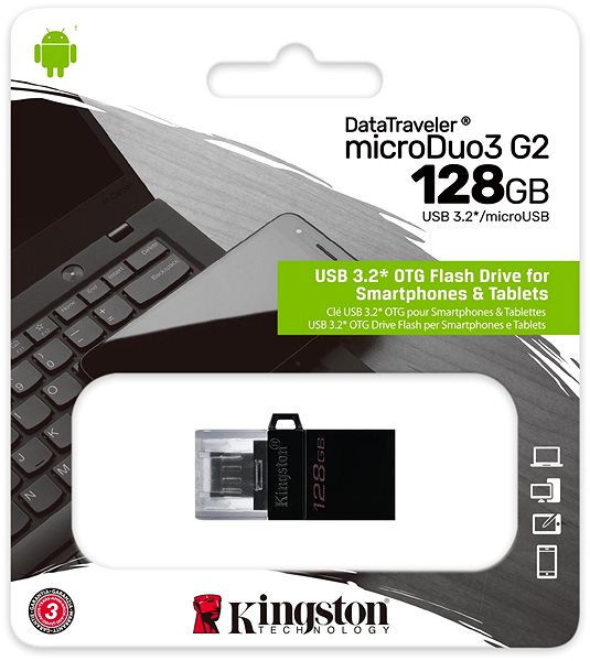 Pendrive Kingston DataTraveler MicroDuo3 G2 128 GB Csomagolás/doboz