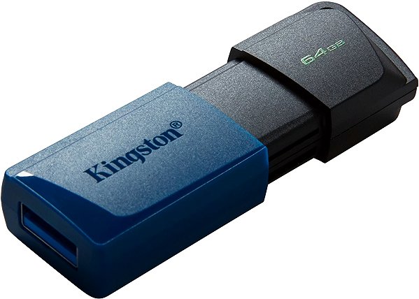 Flash Drive Kingston DataTraveler Exodia M 64GB, black and blue Lateral view