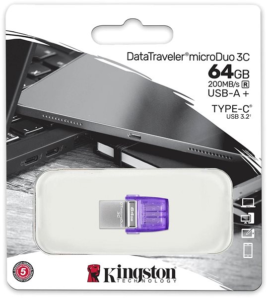 USB kľúč Kingston DataTraveler MicroDuo 3C 64 GB ...